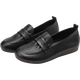 Kanglibi echtes Leder mit weicher alleinerer Mutterschuhe einzelner Schuhe mittleren und alten bequemen und nicht müden Lederschuhe mittleren und alten jungen und rutschfesten Frauenschuhe Frühlings- und Herbststil 671 Single-Schuhe Schwarz Weichgesicht echtes Kuhwahnsinn 39