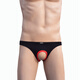 Mystery Sexy Passion Transparent Temptation Men's Underwear Physiological Penis Free-Take-off Thong Ice Silk Open (Red) XL