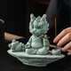 Earth Story Green Sand Stone Lucky Dragon Tea Pet Ornament One Finger Makes Money Mascot Tea Table Home Living Room Desktop 2024 Decoration Master Shenlong One Finger Makes Money - Combination Pack No Specifications