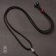 Minamiuri finely knitted pendant lanyard tied with Buddhist amulet jade pendant lanyard simple play string rope fine pendant rope necklace rope adjustable pineapple rope pendant rope - black