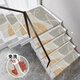 Little brown bear stair step mat, self-adhesive stair mat, non-slip household floor mat, step sticker, rotating stair step mat, silicone mat, dancing, self-adhesive bottom, wipe clean, 80*22+4.5cm side fold