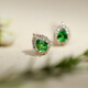 Xuanxian tsavorite earrings water drop earrings surrounded by diamonds green color earrings diamond inlaid natural diamond inlaid