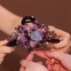 Liangshihuan High-End Retro Clip Women's 2025 New Handmade Butterfly Shark Clip Elegant Hair Clip Headwear Birthday Gift Flower Clip