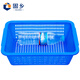 Guxiang rectangular spicy hot plastic plastic basket drain supermarket kindergarten toy storage basket fruit and vegetable basket vegetable washing basket blue No. 4 basket 360*273*106mm 2 pieces