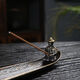 Ensa fishing old man aromatherapy furnace alloy boat line incense burner household indoor sandalwood agarwood incense insert bed incense seat lone boat boat + 200 grams of sandalwood