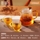 Yaji teapot glass teapot with filter, high temperature resistance, heatable tea boiler, tea water separation, black teapot, tea cup set