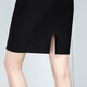 Plain brocade professional skirt, hip-covering skirt, suit skirt, black short skirt, women's formal skirt, one-step skirt, flight attendant interview workwear skirt, professional skirt, black back slit M recommended 90-105 Jin Jin equals 0.5 kg
