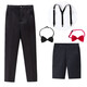 Hui beautiful children's black trousers, girls' trousers, boys' spring and autumn trousers, primary school students' performances, older children's school uniform trousers, casual trousers, trousers + suspenders 110cm
