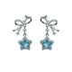 S925 silver needle bow bright diamond earrings fresh and sweet five-pointed star earrings niche design earrings for women s925 silver needle full diamond star earrings