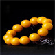 Royal copy, with national inspection certificate, natural raw mineral genuine beeswax bracelet for men and women, single circle chicken oil yellow old beeswax bracelet, 25 grams, bead diameter 14mm (unisex style) approx.