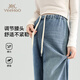 Ying's maternity wear 25-year-old new style non-supporting wide-leg pants, jeans, casual pants, straight-leg trousers, can be worn throughout pregnancy, blue 165 (L)
