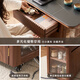 Original element solid wood tea table simple balcony tea table black walnut light luxury mobile tea table tea table slate tea table M1182 Goya tea cart black walnut wood Lauren black gold