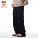 Big Mouth Monkey (Paul Frank) American Pure Cotton Tool Casual Pants for Men's Spring and Autumn New Turny Loose Versátiles Versátiles de pierna ancha Black D829B [Auténtica oficial] S [recomendado 95-110Jin [Jin equivale a 0.5 kg]]