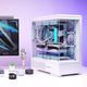 Patriot Star Canlan Dalan Sea View Room Chassis Dual 360 water-cooled non-A-pillar panoramic side-transparent desktop computer mainframe supports ATX back-plug/vertical-mounted graphics card white + Aurora ARGB fans (4 front and 6 reverse)