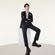 Hongdou shopping mall same style suit men's business casual wool modal slim flat lapel suit jacket for men S1 black suit M 170/92A
