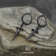 CHICI VANGO Black Gold Cross Sword Earrings Gothic Dark Style Trendy Personality Cross Earrings for Men and Women Single