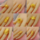 Pang Donglai's same style ring Vietnamese sand gold ring Vietnamese sand female yellow l golden color peacock peony flower love peony flower ring