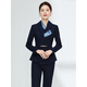 ROMON work clothes, professional suits for women, spring and autumn formal wear, hotel manager front desk jewelry store work clothes, professional suits for women, long-sleeved suit + pants (navy blue) L
