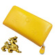 CavlslKcat钱包男长款真牛皮招财貔貅钱夹卡包男女士手拿包情人节生日礼物 黄色 招财貔貅