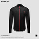 Santic autumn and winter fleece warm cycling jersey long-sleeved jacket road mountain bike top men Langs black M