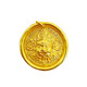 Muqian gold-coated silver-coated ancient yellow God of Wealth pendant rope for men and women, 5D gold-coated silver round brand lucky sweater chain, weighted yellow God of Wealth pendant, free black rope, gold-coated about 0.