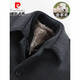 Pierre Cardin woolen coat for men in winter with velvet and thickened removable lining, mid-length woolen woolen coat for middle-aged dads 88B11 gray removable velvet lining 2XL