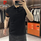 Pierre Cardin European men's short-sleeved polo shirt summer slim lapel T-shirt top business casual splicing Paul Gray XL