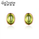 Lisa Wang's peridot green 18k gold earrings for women niche design exquisite simple small earrings earrings green military