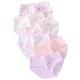 Langsha children's underwear for girls, six-pack of developmental briefs for middle-aged and older children, purple bunny 160