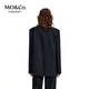 MO&Co. C+ Series Spring Suit with Sheep Wool Intellectual College Style Shoulder Pads MBE1BLA023 Navy Blue S 160