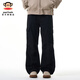 Big Mouth Monkey (Paul Frank) American Pure Cotton Tool Casual Pants for Men's Spring and Autumn New Turny Loose Versátiles Versátiles de pierna ancha Black D829B [Auténtica oficial] S [recomendado 95-110Jin [Jin equivale a 0.5 kg]]