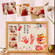 Snake baby full moon hand and foot prints 100 days commemorative photo frame newborn ritual sense photo props hand prints hand and foot prints arc smooth and worry-free Ruyi Snake Baby Photo A4 21x29.7cm
