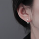 Core luxury sterling silver 999 pure silver earrings for women high-end ear piercing earrings for women plain hoop love earrings for women ear buckles 2025 new 999 pure silver earrings single