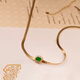 Haikai Necklace Women's Grandma 1 Green Gemstone Pendant 18 Gold Luxury Jewelry Chinese Valentine's Day Birthday Gift 18 Gold Elegant Yellow Emerald Necklace (Including 18 Gold Chain)