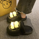 Matte luminous slippers for women summer bear cave shoes thick-soled luminous toe half slippers non-slip children's slippers white luminous panda 36 37 suitable for 35/36