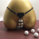 Sexy underwear for women with big pearls for massage, double row beads, thong, open, no need to take off, can be inserted into European and American nightclub underwear, 8007 black
