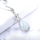 Tico simple and elegant jade pendant necklace women's lucky bag water drop 925 silver inlaid jade pendant birthday gift