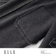 ELLE 100% sheep wool gray hooded woolen coat for women 2025 winter new long wool coat medium gray M