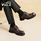 VOLO Rhino Men's Shoes Business Formal Leather Shoes Men's Thick Soled Big Toe Derby Shoes Casual Shoes for Men Dark Coffee 42