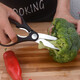 Multifunctional kitchen scissors 9180 stainless steel household scissors strong scissors chicken bone scissors fish bone vegetable scissors regular style 1 pair