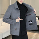 Pierre Cardin light luxury high-end spring and autumn double-sided woolen coat woolen coat men's short down-lined woolen woolen jacket black + down XL 180