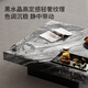 KUKA Italian light luxury marble coffee table for living room with built-in storage tray carbon steel base PT7163 coffee table