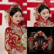 KZD New Chinese Style Xiuhe Headwear 2024 New Style Ancient Style Bridal Hair Accessories Xiuhe Clothing Wedding Dress Accessories Because of You Tiara Set (Ear Clip)