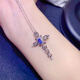 Shilian Special Offer New Natural Tanzanite Pendant Fresh and Elegant 925 Silver Seiko Inlaid Cross Pendant Free Necklace