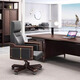 Kong Qiu Mingge black gold solid wood office desk boss table new Chinese style high-end atmospheric boss table chairman and president office executive desk 2.4 meters boss table