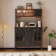 Baoyi customized French solid wood retro-style sideboard home American kitchen multi-functional storage cabinet one-piece wall combination high cabinet customization contact customer service
