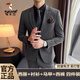 Woodpecker (TUCANO) suit men's autumn business professional formal wedding dress casual British style slim groom's suit men's two-piece suit medium gray suit + trousers XL size (suitable for 125-135 Jin Jin equals 0.5 kg)