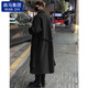 Cotton mid-length windbreaker jacket for boys in autumn and winter British style handsome woolen coat high-end cotton warm jacket black cotton style XL 120-140Jin Jin is equal to 0.5 kg
