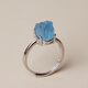 DL 1998 Fat Donglai same style aquamarine ring natural ice raw stone for men and women ice candy conformal raw ore specimen