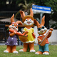 Yi Mingyuan Garden Cartoon Rabbit Fiberglass Sculpture Floor-standing Decoration Ornament Kindergarten Outdoor Garden Courtyard Landscaping Layout Western Style Reading Girl Rabbit